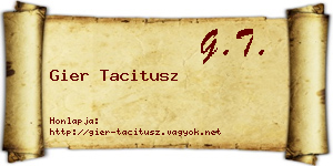 Gier Tacitusz névjegykártya